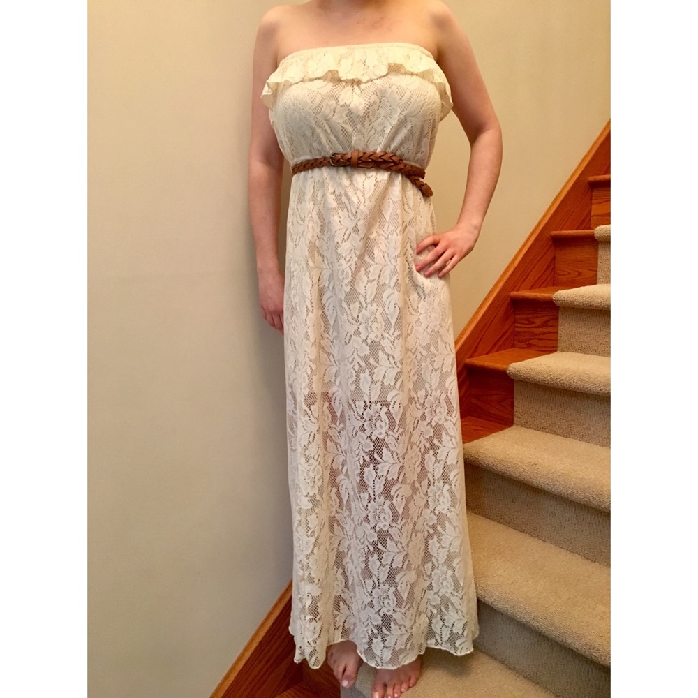 Cream lace maxi dress